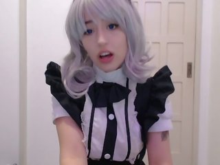 Maid Cosplay sweetheart Sucking and Begging to her Boss
