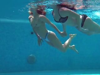 Jessica and Lindsay Naked Swimming in the Pool: HD xxx clip bc