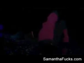 Samantha Saint gets off in this glorious marvelous black light solo