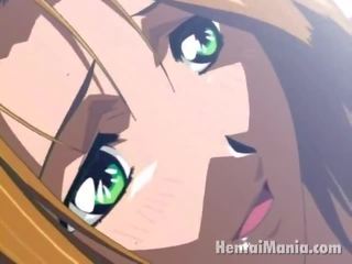 Tremendous blondie anime minx in uzyn kolgotka gets trimmed slit fingered and squirting all over